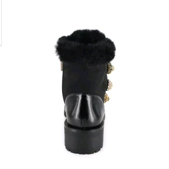 Nanette lepore faux fur leather combat boots - Picture 4 of 5